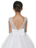 Rhinestone Beaded White Tulle Romantic Flower Girl Dress